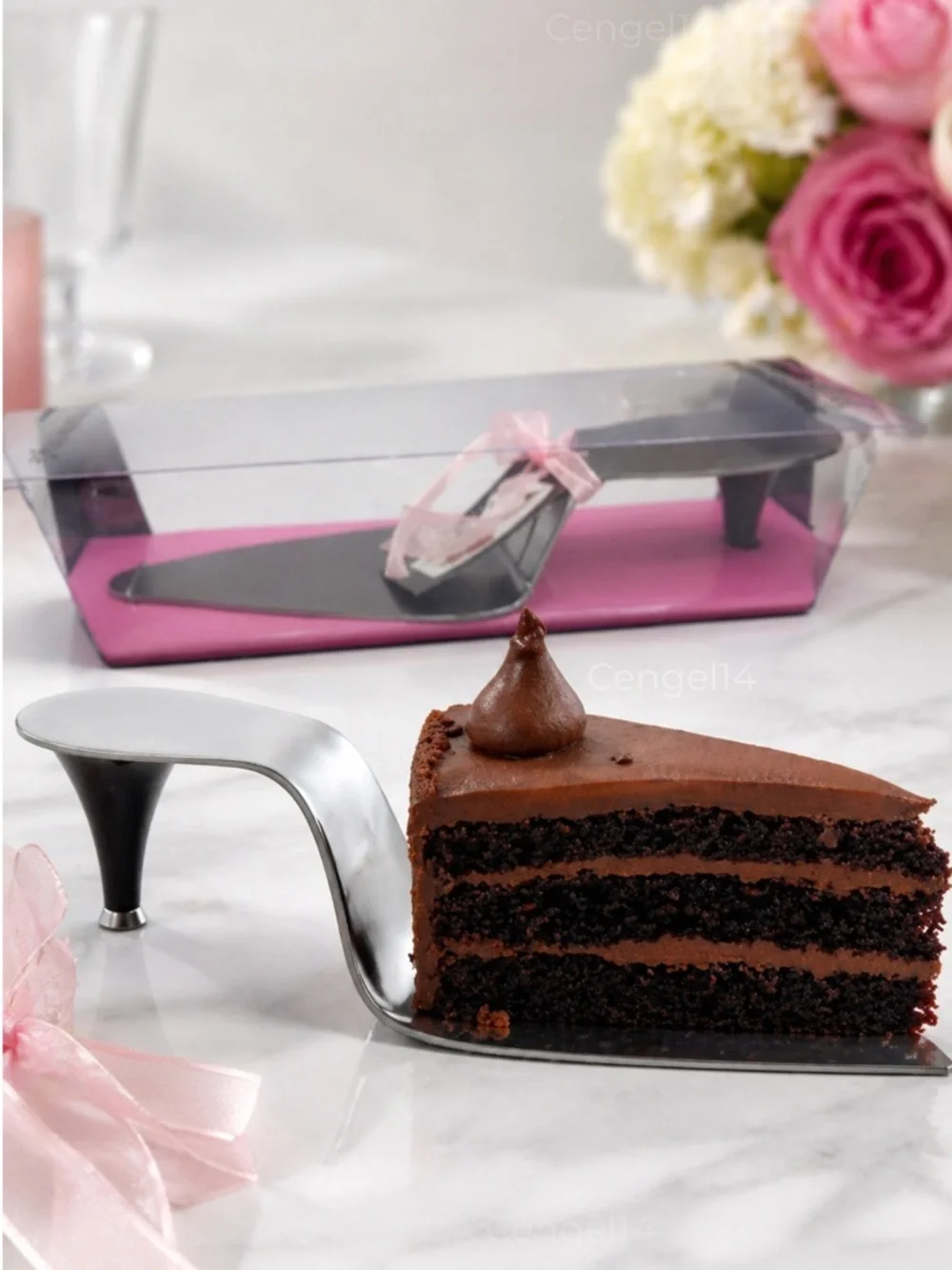 Wild Eye Design High Heel Cake Server NWT Silver Stiletto Bridal Gift